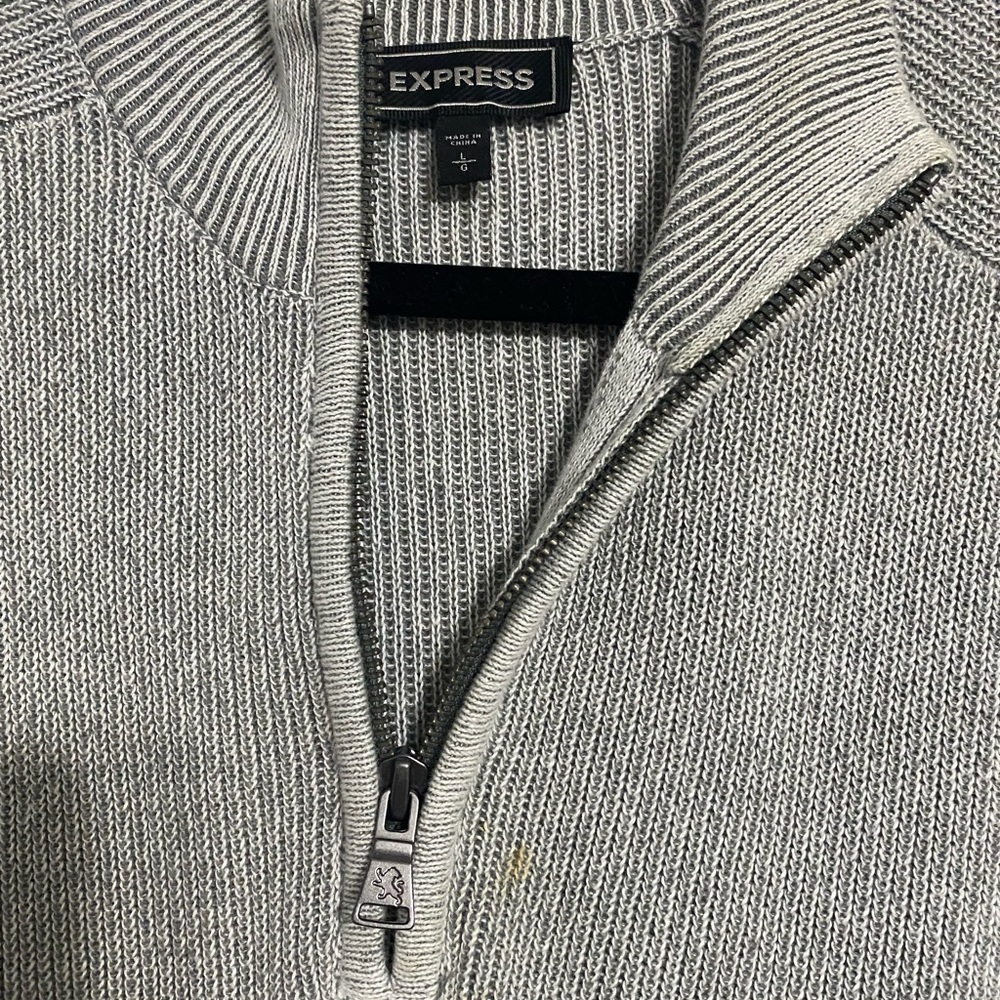Grey Express Sweater, quarter zip